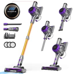 40000Pa Powerful Cordless Vacuum, S3P Stick Vacuum with LED Display, Free-Standing, Up to 55 Min Runtime
