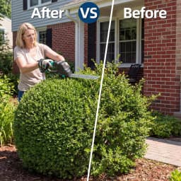 2-in-1 Cordless Grass Shear Hedge Trimmer, Electric Handheld Grass Cutter, 2x 2.0Ah Batteries, Adjustable Head, USB-C Charging