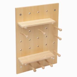 Wooden Pegboard Combination Wall Organizer Kit, Modular Display Pegboard with Shelves & Hooks, DIY Hanging Peg Board