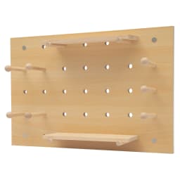 Wooden Pegboard Combination Wall Organizer Kit, Modular Display Pegboard with Shelves & Hooks, DIY Hanging Peg Board