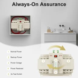 NEWEST Dual Power Automatic Transfer Switch 3P 63A ATS Dual Power Generator Changeover Switch 110V Mini Electrical Selector Switches
