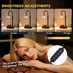 Adjustable Candle Warmer Lamp with Clear Glass Shade, Dimmable Electric Wax Melter Lamp, Curved Metal Frame Scented Candle Melting Lamp for Home Bedroom Decor, Gift for Candle Lovers