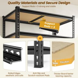 Heavy Duty 5 Tier Metal Storage Shelves Adjustable Garage Shelving Unit Freestanding Utility Organizer Racks Home Furniture for Kitchen Cabinet Pantry Basement Warehouse Craft Room