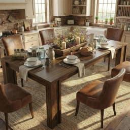 71" Long Dining Table for 6-8, Rectangular Farmhouse Kitchen Dining Room Table w/Wider H Legs & Large Wooden Tabletop, Sturdy Frame, Wood Strip Base, for Apartment, Kitchen, Dining