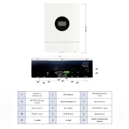 Split Phase 12KW Hybrid Solar Inverter 48V 110V 240V Split Phase Inverter With MPPT 200A Solar Charger Max PV 500VDC