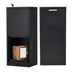 Outdoor Package Delivery Box 35.4in Galvanized Steel Lockable Parcel Drop Box Weatherproof Mail Storage Wall Or Floor Mount For Porch