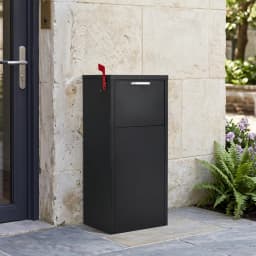 Outdoor Package Delivery Box 35.4in Galvanized Steel Lockable Parcel Drop Box Weatherproof Mail Storage Wall Or Floor Mount For Porch