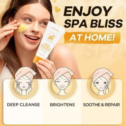Amococo 2/4pcs Turmeric Vitamin C Exfoliating Gel 60ml Facial Peeling Gel Face Scrub Gentle Skin Care Set for Smooth Radiant Looking Skin