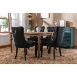 Nikki Collection Modern, High-end Tufted Solid Wood Contemporary Velvet Upholstered Dining Chair with Wood Legs Nailhead Trim