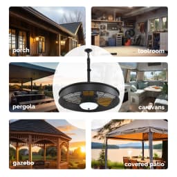 Orison 22'' Outdoor Ceiling Fans with Lights, Wet Rated Gazebo Fan with Remote, Plug in Hanging Fan for Patio Waterproof, App Controll