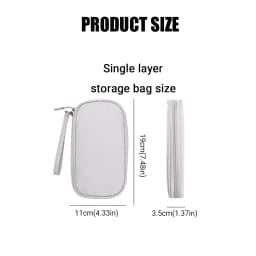 Electronics Storage Bag, Waterproof Cable Organizer Bag for Electronic Accessories Single Layer Large Shockproof Cable Organizer