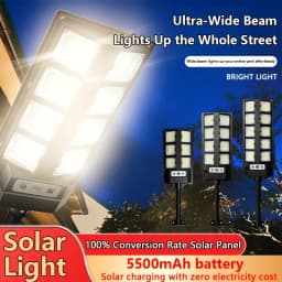 Outdoor High Brightness Solar Security Light, Motion Sensor Auto On, Design, Multiple Sizes, Cordless Solar Lighting for Street, Garden, Garage & Parking Lot, Suitable for Gifting