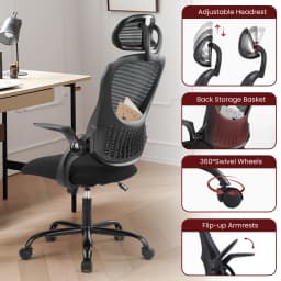 MCQ Gaming Chair Ergonomic Office Computer Adjustable Headrests Chair Flip-up Arms Comfortable Lumbar Support For Office Class
