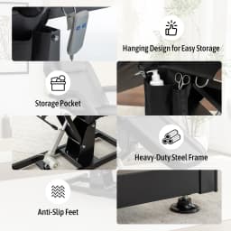 Electric Height Adjustable Massage Table 3-Section Folding,Professional Electric Lift Treatment Bed with Reclining Backrest & Headrest,Sturdy Steel Frame Beauty Treatment Couch, Beauty Spa Lash Bed for Eyelash Extensions Salon Equipment Barber Chair Salo