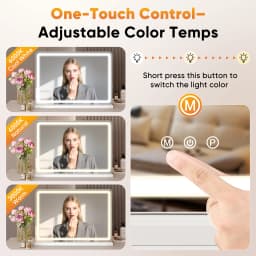 MCQ Full Length Mirror LED Vanity Mirror with Lights Makeup Dimmable 3 Color Modes with Memory Function USB Charging Port for Home 