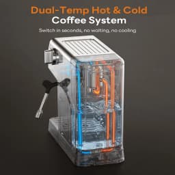 20 Bar Espresso Maker with Milk Frother and Touchscreen 1400W Fast Heat Coffee Machine for Latte Cappuccino Compact Stainless Steel for Home Office Easy to Use