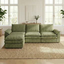 118 Inches L-Shaped Chenille Cloud Lazy Sofa, Black Oversized Deep Seat Modular Sectional Couch with Chaise Lounge, Ultra Soft Cat Scratch Resistant Chenille Fabric, No Assembly Low Maintenance Extra Comfort Large Sofa, Universal Furniture for Living Room