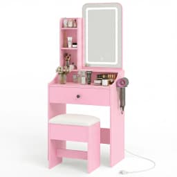 MCQ Living Room Wood Cabinet With LED Mirror Small Makeup Vanity Desk Storage Display Nightstand Bedside Coffee Sofa Tea Table Cabinets For Furniture