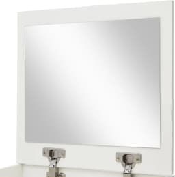 White 2-in-1 Flip Top Mini Vanity Desk Set, Makeup Table with Mirror, Drawer & Padded Stool, Multi-Purpose Corner Bedroom Vanity Nightstand
