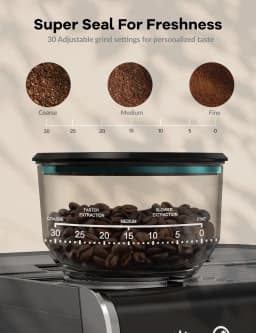 20 Bar Espresso Coffee Machine 1450W Semi Automatic Espresso Maker with Grinder for Latte Cappuccino Gift Coffee Lover