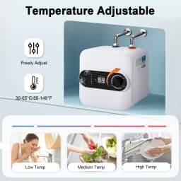 Electric Mini Tank Water Heater 1500W, 2.1 Gal Instant Hot Water Heater with LCD & Adjustable 86-149°F for Kitchen Bathroom
