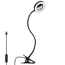 1pc, 5X Magnifying Glass with Light, Clip On LED Magnifying Lamp with Clamp, 3 Modes Dimmable for Reading, Crafts, DIY, Reading.
