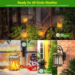 Waterproof Flickering Flame Solar Lantern Outdoor, Auto On/Off Hanging Bronze Lantern for Yard Garden Patio Table Decor