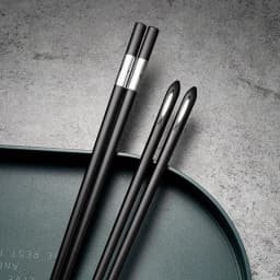 Flexible Alloy Chopsticks, Non-Slip & Easy Wash, 5 Pairs. 25cm, High Hardness, Won’t Break, Hygienic