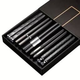Flexible Alloy Chopsticks, Non-Slip & Easy Wash, 5 Pairs. 25cm, High Hardness, Won’t Break, Hygienic