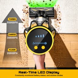 Cordless Vacuum Cleaner for DeWalt 20V Battery, 55KPA /400W Self-Standing Stick Vacuum Cleaners for Floors(Battery Not Included)