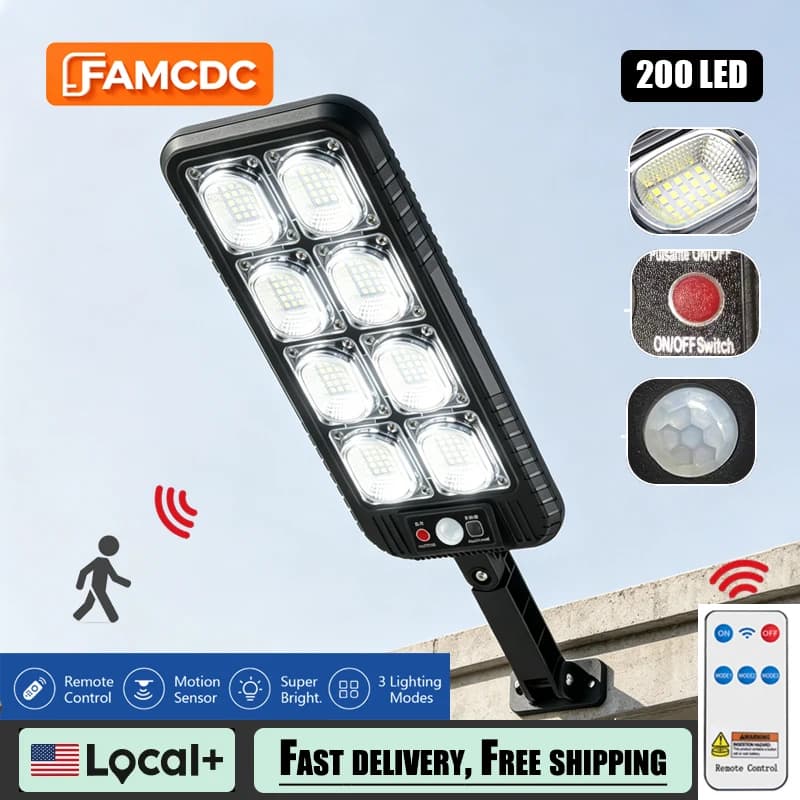 FAMCDC Solar Lights Wall Lamp With Motion Sensor Outdoor Waterproof Lamp for Garden Courtyard Backyard Pathway Street Light