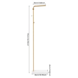 L-shape Coat Rack 170cm/66.93in, Freestanding Classic Gold Coat Rack 3 Hooks, for Hallways, Bedrooms, Living Rooms, Bathrooms