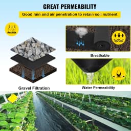 Heavy-duty non-woven geotextile, suitable for gardens, flower beds, soil separation, surface coverage, and lawn beautification