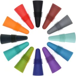 1pc Random Color Wine Stoppers Silicone Beverage Bottle Sealer Soft Tapered Wine Bottle Plug Leakproof Champagne Fresh Keeping Corks Kitchen Bar Tools