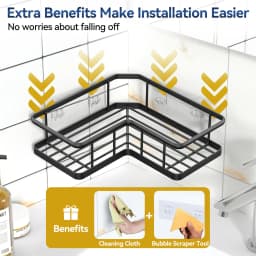 Corner Shower Caddy, 5-Pack Shower Organizer Corner with Soap Holder and 4 Removable Hooks, Rustproof Corner Shower Shelves, No Drilling Shower Shelf for Inside Shower, Random Color Properties to Choose