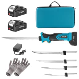 SEESII Cordless Electric Fillet Knife Rechargable Fish Knife Cutter Bread Beef Knives Kitchen Cooking Tools with 2.0Ah Battery for Fishing Filleting