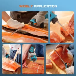 SEESII Cordless Electric Fillet Knife Rechargable Fish Knife Cutter Bread Beef Knives Kitchen Cooking Tools with 2.0Ah Battery for Fishing Filleting