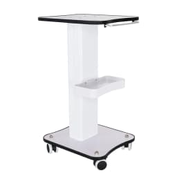  Beauty Trolley Cart with Wheels , 3-Tier Large Capacity Utility Storage , Iron Frame, Wood Tabletop, ABS Trays , Storage Shelf for Salon Spa Nail Equipment, Durable Mobile Rolling Cart