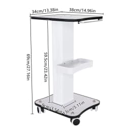  Beauty Trolley Cart with Wheels , 3-Tier Large Capacity Utility Storage , Iron Frame, Wood Tabletop, ABS Trays , Storage Shelf for Salon Spa Nail Equipment, Durable Mobile Rolling Cart