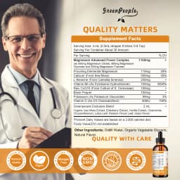 Greenpeople 120ML Magnesium Glycinate Liquid Drop Triple Magnesium Supplement with Magnesium Glycinate & Citrate for Calm Mood,Muscle & Sleep