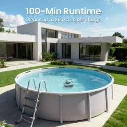 Seagull SE 2025 AIPER Cordless Pool Robot Cleaner with 1200GPH Strong Suction, 90 Mins Runtime, LED Indicator,Pool Vacuum for Above-Ground Pool up to 40 Feet, Refurbished,White