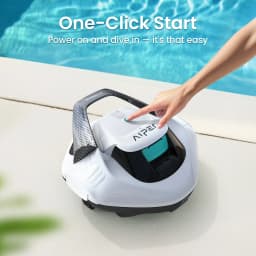 Seagull SE 2025 AIPER Cordless Pool Robot Cleaner with 1200GPH Strong Suction, 90 Mins Runtime, LED Indicator,Pool Vacuum for Above-Ground Pool up to 40 Feet, Refurbished,White