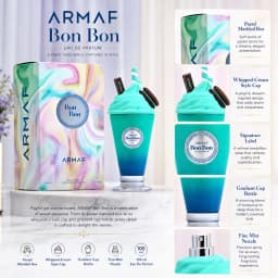 ARMAF Odyssey Bon Bon Eau de Parfum 3.4 fl oz / 100ml for Women, Long Lasting Sweet Gourmand Fruity Fragrance Spray, Daily Wear Date Night Party Gift Perfume