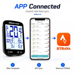 BIKEVEE Newest 2.4-inch LCD Smart Digital Screen Multifunctional USB Rechargeable Wireless GPS Bike Computer 5.3 Bluetooth Outdoor Riding Bicycle Speedometer Odometer Stopwatch Tracker with Auto Backlight Cyclocomputer Bike Accessories Connect BIKEVEE APP