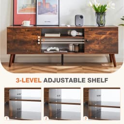 MCQ Living Room Wooden For 50 Up To 60 Inch TV Stand Adjustable Shelf 2 Storage Entertainment Center For Home Media Console
