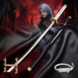 Devil May Cry 104cm 40in Light Grey Glow Plastic LED Light Up Glow Katana Sword Sabre Blade Safe Cosplay Display Photo Prop