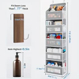5-Tier Behind Door Hanging Shoe Organizer Multilayer Dustproof Large Capacity Bedroom Storage Bag