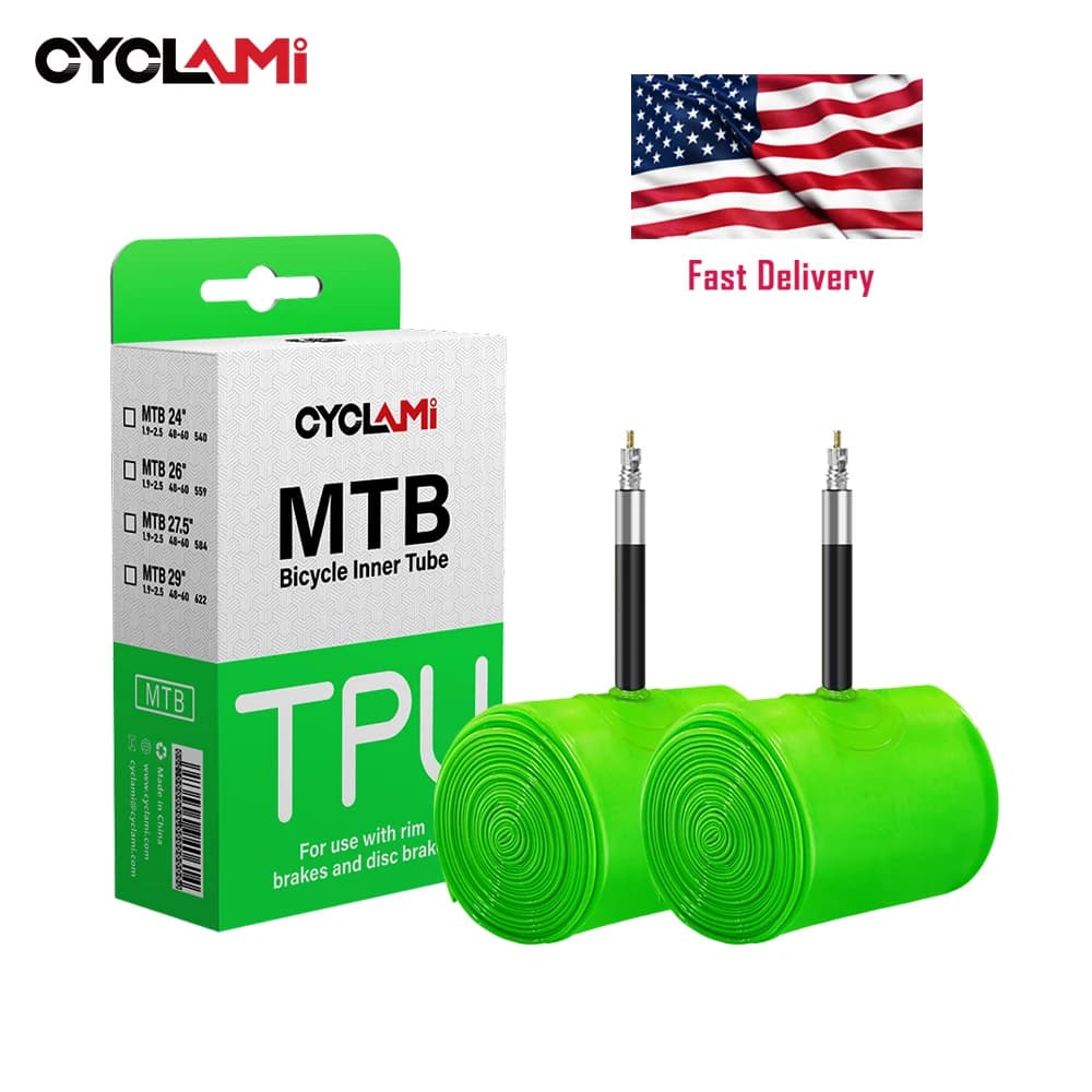 2 Pcs CYCLAMI Mountain Bike Inner Tube UltraLight MTB 26 27.5 29 Inch TPU Hose Metal Presta Valve 45mm FV For Mountain 1.9 - 2.5