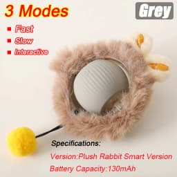 New Cat Interactive Ball Toy Automatic Rolling Ball Faux Tail Rechargeable Smart Pet Electric Toy Dog Cat Training Imitate Mouse