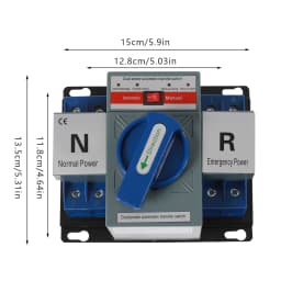 Dual-Power Automatic Transfer Switch+63A Rated Current, Automatic Transfer Switch+110V Voltage, Dual Power+≤2S Conversion Time, For Homes Hotels Schools Restaurants Banks Hospitals Shopping Malls Solar/Battery/Street Lamp Backup Power